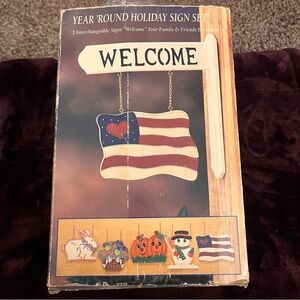 Year Round holiday sign set vintage complete